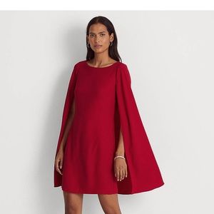 Lauren By Ralph Lauren Cape Georgette Cocktail Dress NWT